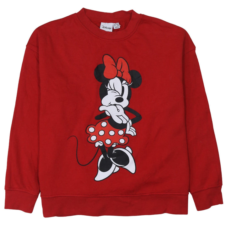 Disney Womens Red Minnie Mouse Pullover Sweatshirt UK 12-14