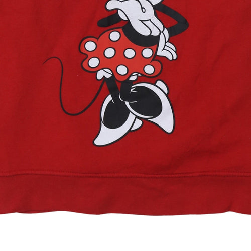 Disney Womens Red Minnie Mouse Pullover Sweatshirt UK 12-14