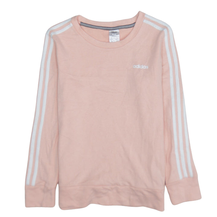 Adidas Women Pink Crew Neck Long Sleeve Pullover Sweatshirt Size 12-14
