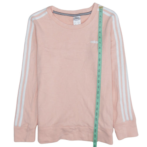 Adidas Women Pink Crew Neck Long Sleeve Pullover Sweatshirt Size 12-14