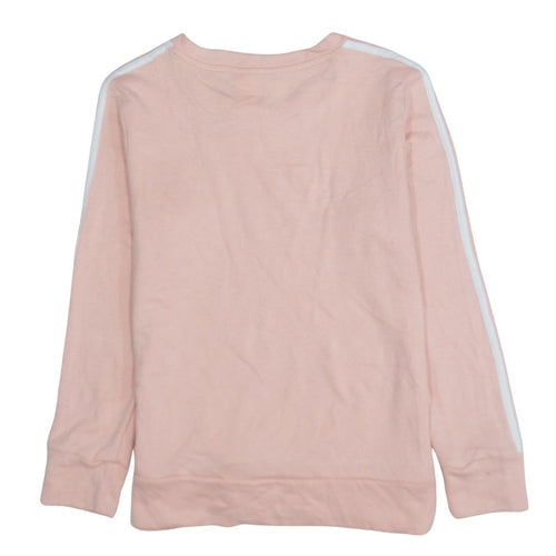 Adidas Women Pink Crew Neck Long Sleeve Pullover Sweatshirt Size 12-14