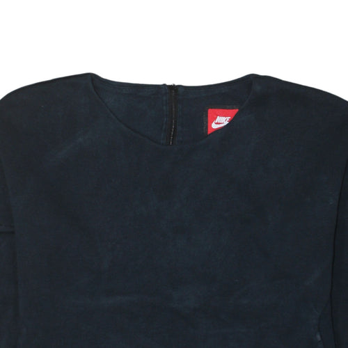 Nike Women Navy Sweatshirt Medium Round Neck Long Sleeve Zip Back