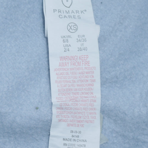 Disney Primark Women Blue Stitch Winter Sweatshirt XS Crew Neck