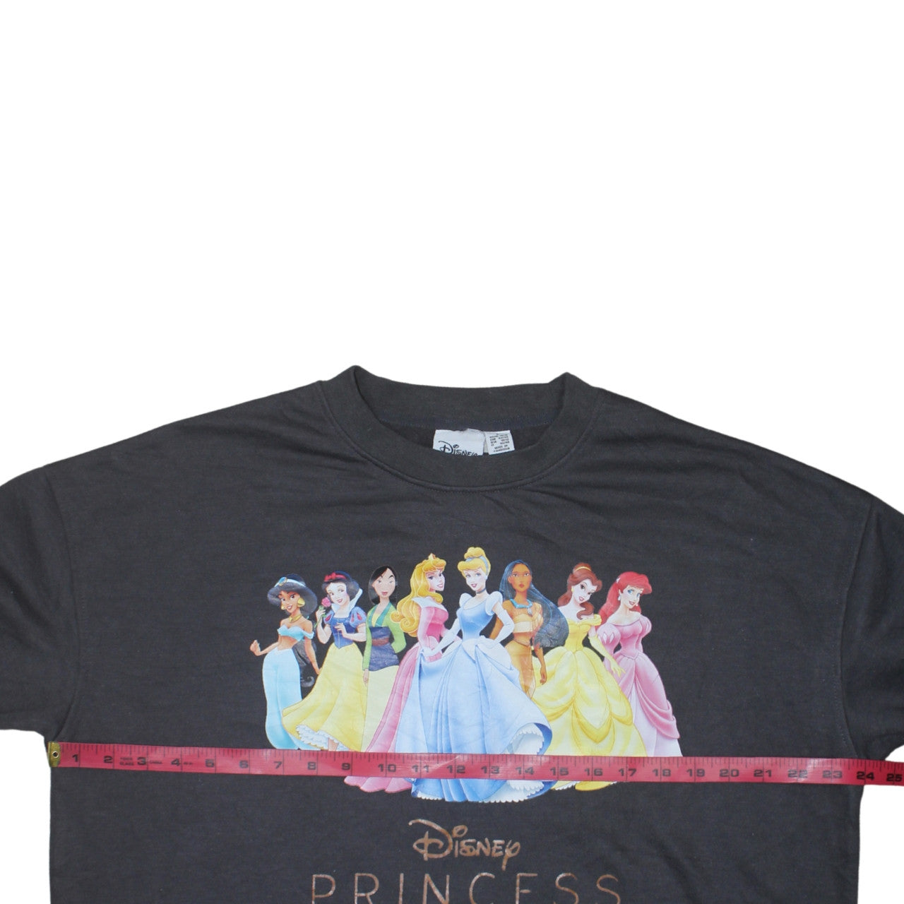 Disney Women Black Princess Pullover Sweatshirt L Graphic Print