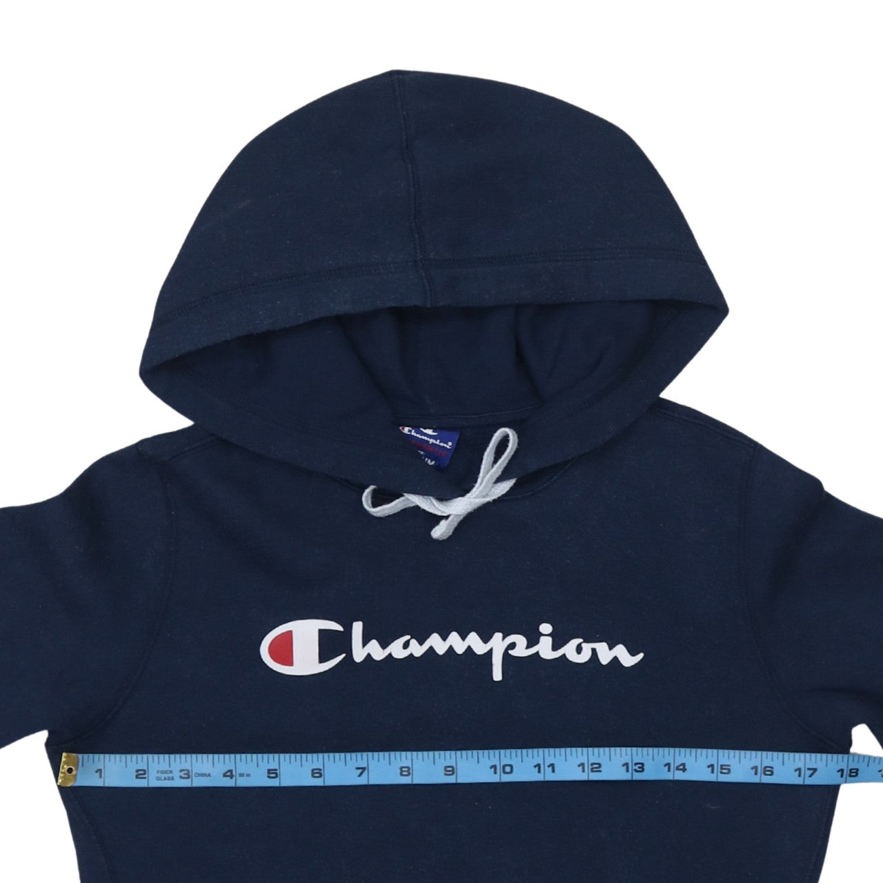 Champion Women's Navy Pullover Hoodie Medium - Classic Logo Cotton Blend