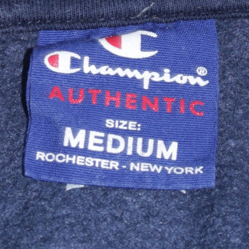 Champion Women's Navy Pullover Hoodie Medium - Classic Logo Cotton Blend