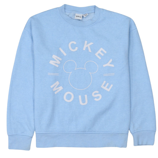 Front view of Disney Primark Women Blue 2XS Pullover Sweatshirt Mickey Mouse Graphic
