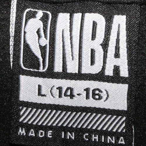 NBA Boys Black Hoodie L (14-16) Pullover Basketball Graphic Sweatshirt