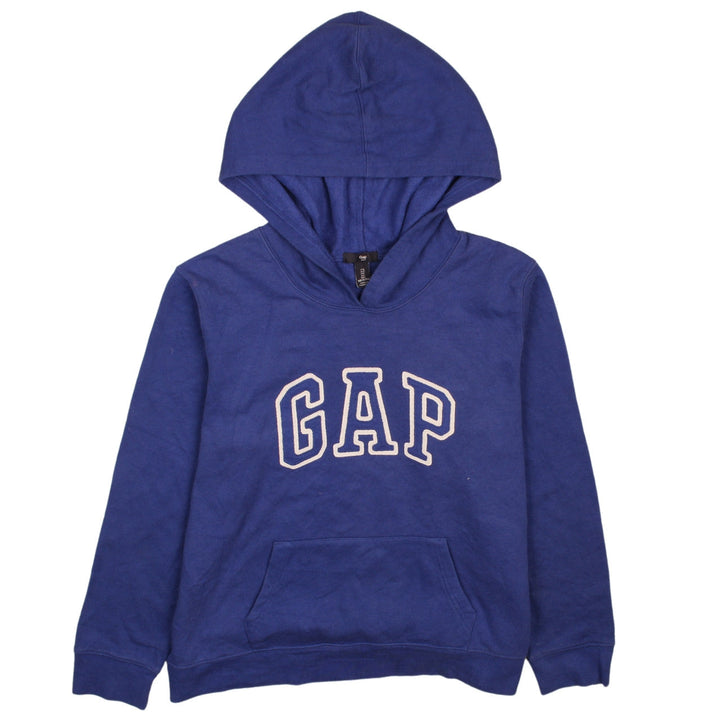 GAP Women's Blue Pullover Hoodie L Cotton Logo Casual Sweatshirt
