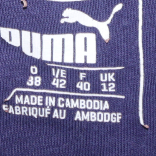 Puma Women's Purple Pullover Sweatshirt UK 12 Crew Neck Logo Print
