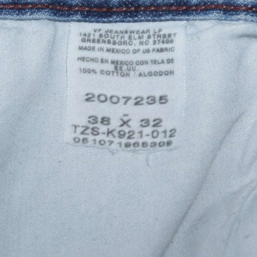 Lee Men's Blue 38x32 Straight Fit Denim Jeans