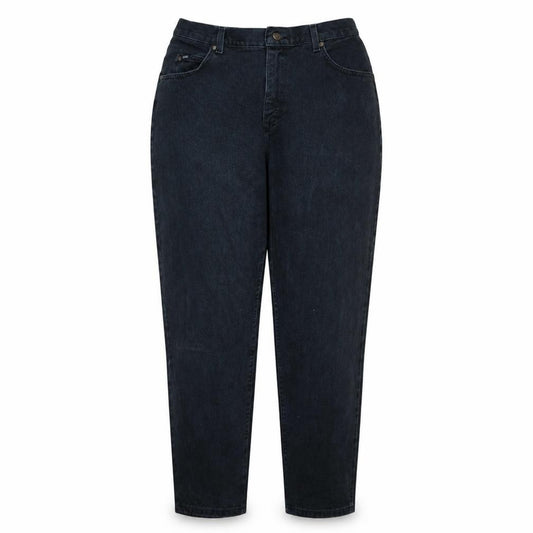 Front view of Lee Women's Blue High Rise Tapered Jeans, size 14, Cotton Retro