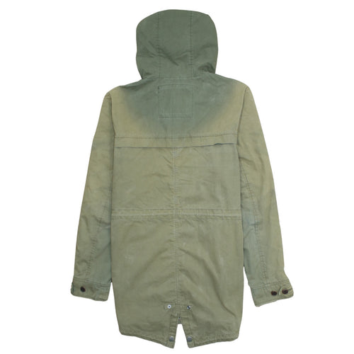 Tommy Jeans Men’s Green Parka Jacket S Hooded Cotton Blend Casual