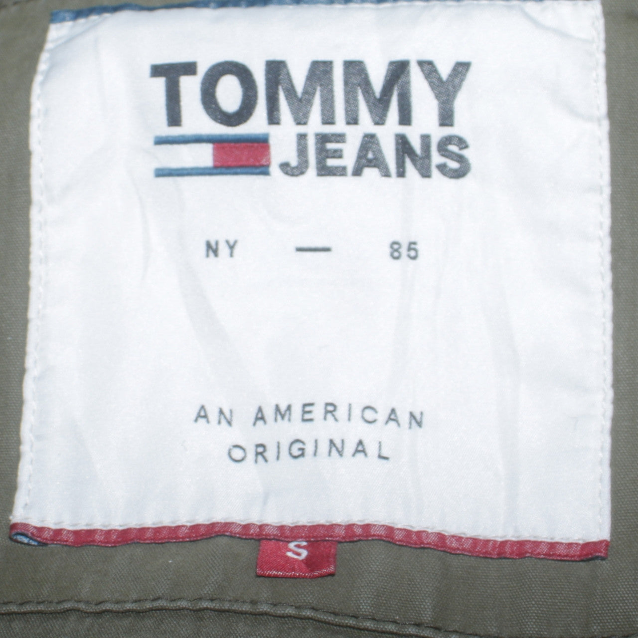 Tommy Jeans Men’s Green Parka Jacket S Hooded Cotton Blend Casual