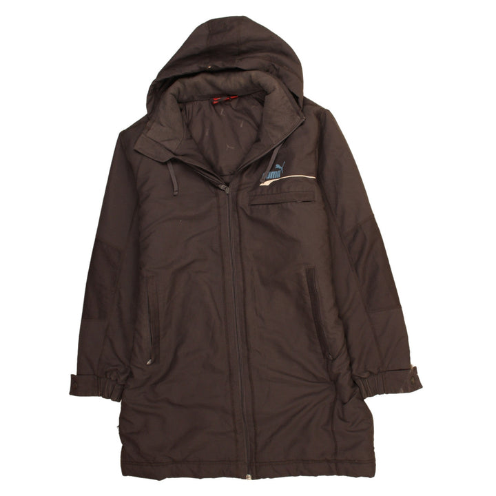 Puma Men's Brown Hooded Parka Jacket Size S Water Resistant