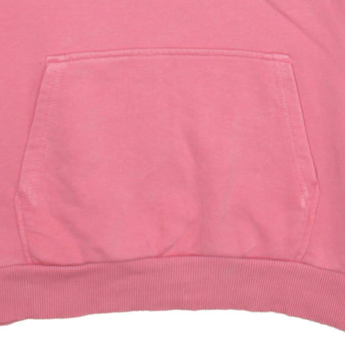 Fila Women Pink Pullover Hoodie L Logo Cotton Casual Sweatshirt