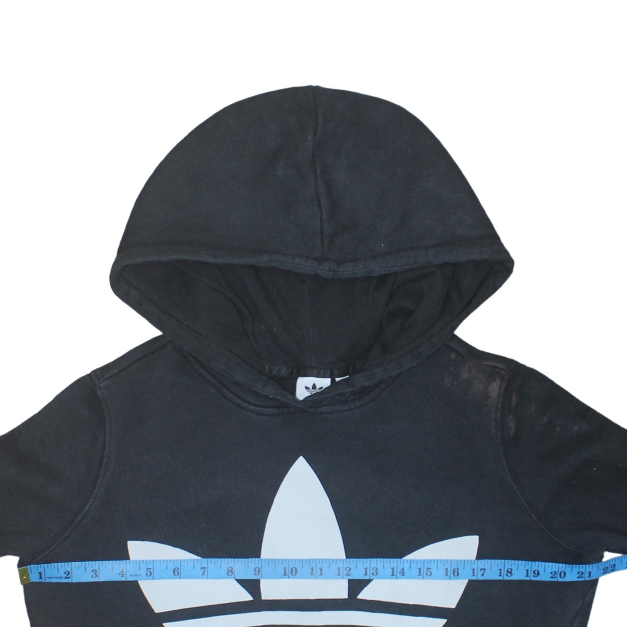 Adidas Womens Black Trefoil Logo Pullover Hoodie Size 10