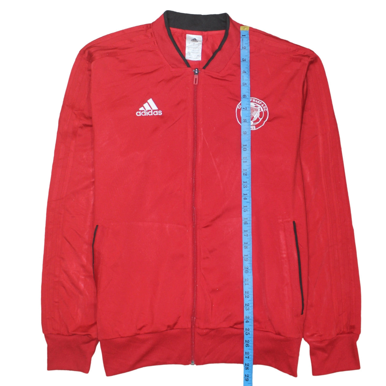 Adidas Men's Red Track Jacket L Glasgow Harp AFC Full Zip Polyester