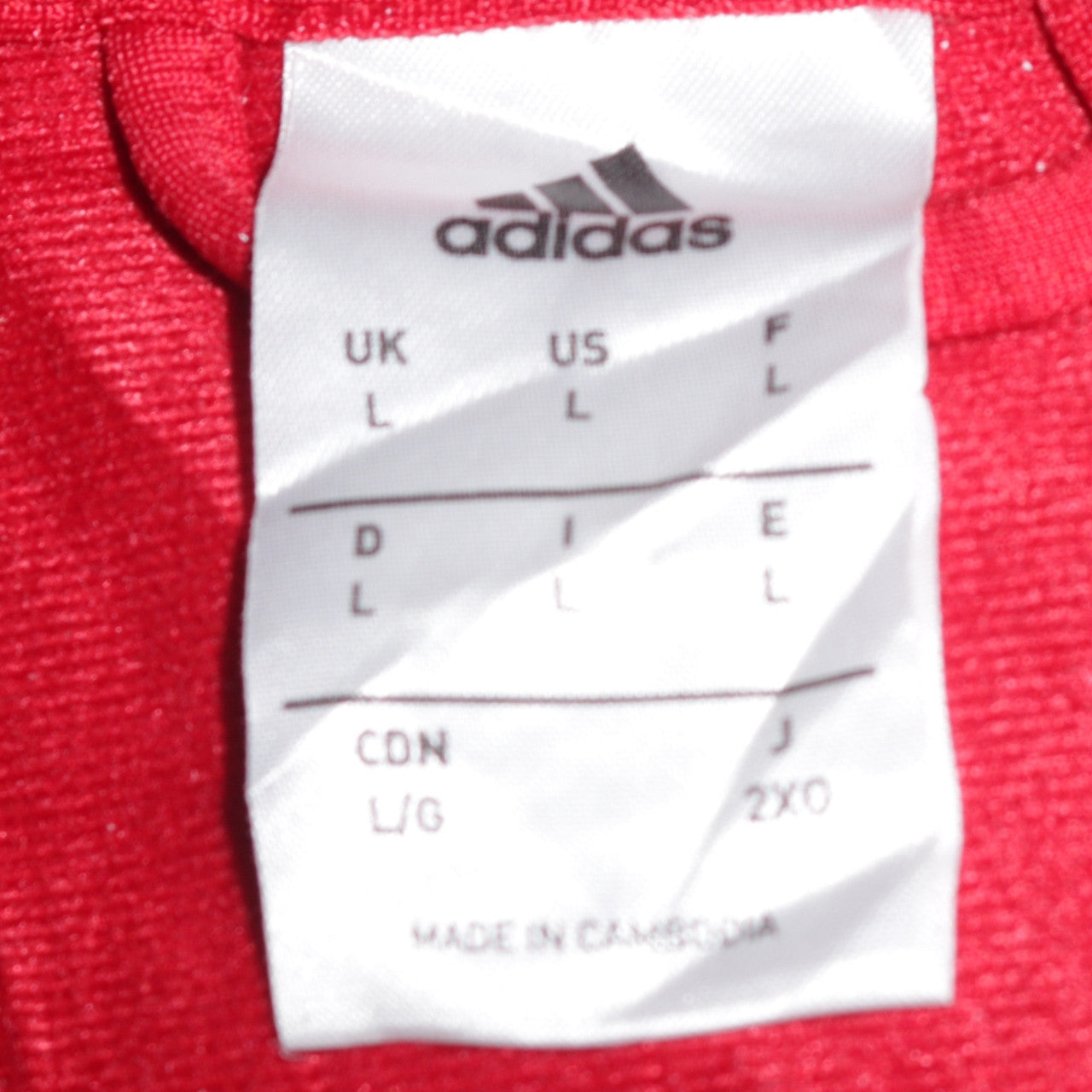 Adidas Men's Red Track Jacket L Glasgow Harp AFC Full Zip Polyester