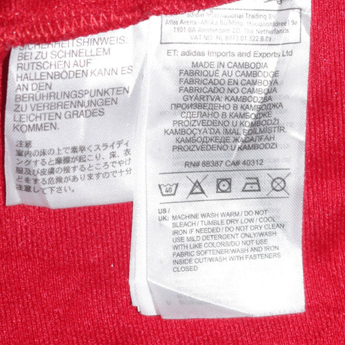 Adidas Men's Red Track Jacket L Glasgow Harp AFC Full Zip Polyester