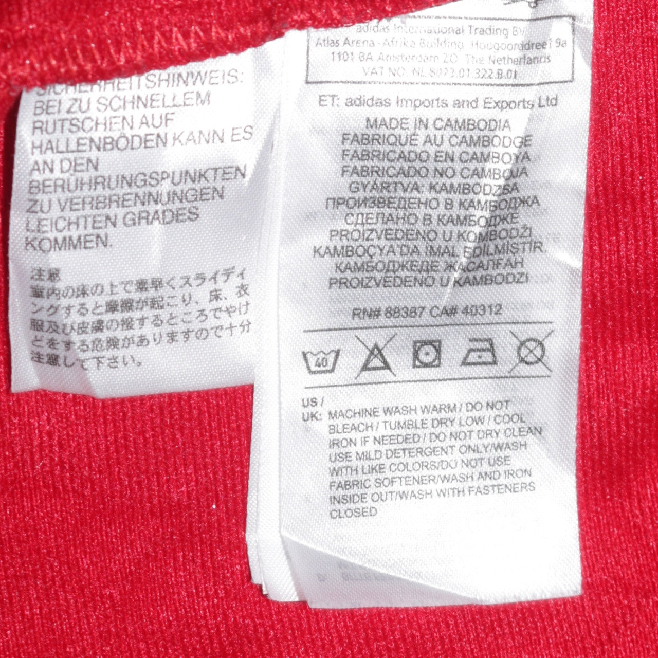 Adidas Men's Red Track Jacket L Glasgow Harp AFC Full Zip Polyester