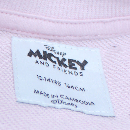 Disney Mickey Mouse Pink Sweatshirt Teens 13-14Y Relaxed Fit