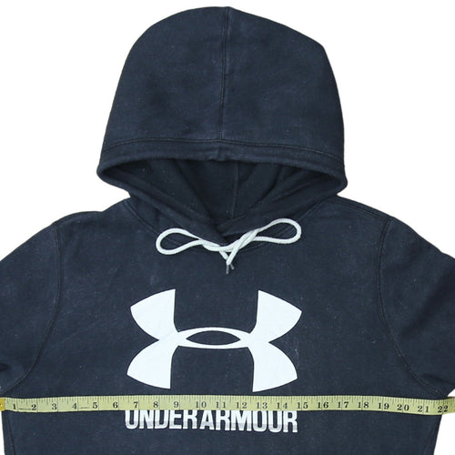 Under Armour Mens Black Pullover Hoodie Size L Loose Fit Fleece
