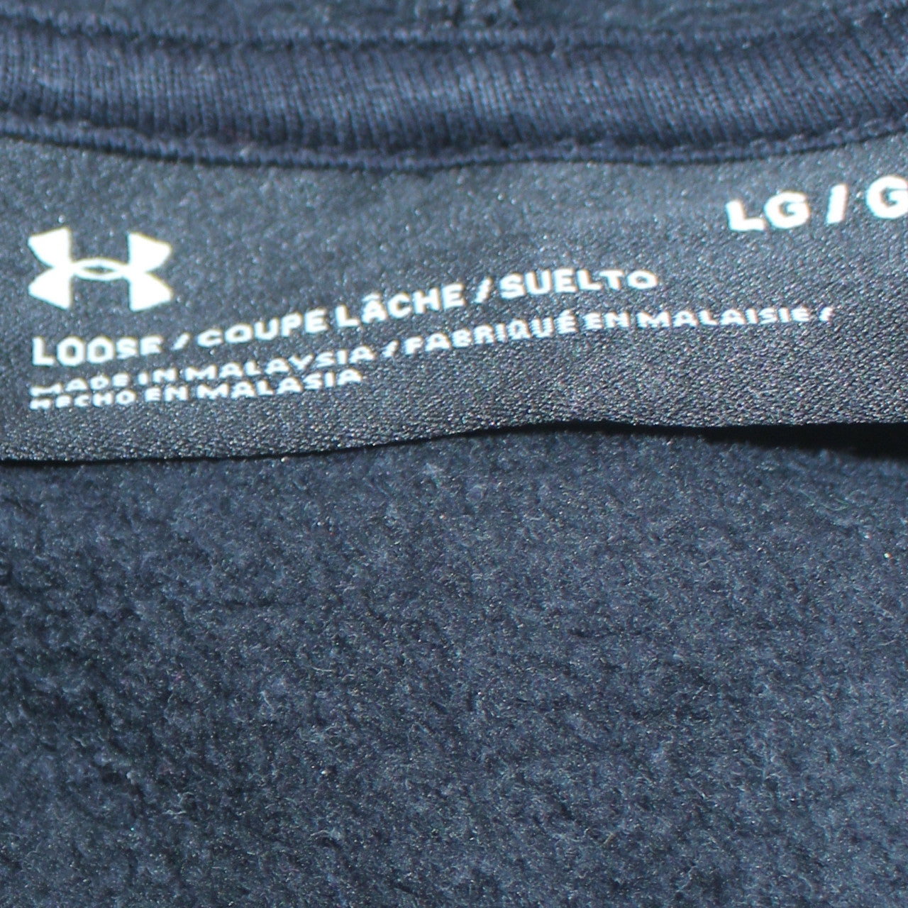 Under Armour Mens Black Pullover Hoodie Size L Loose Fit Fleece