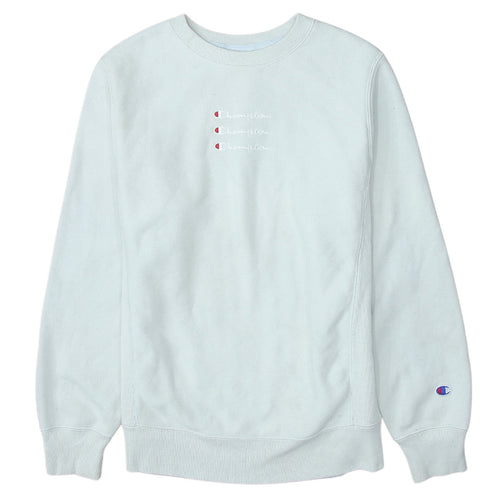 Champion Men's White Small Pullover Sweatshirt Embroidered Logo