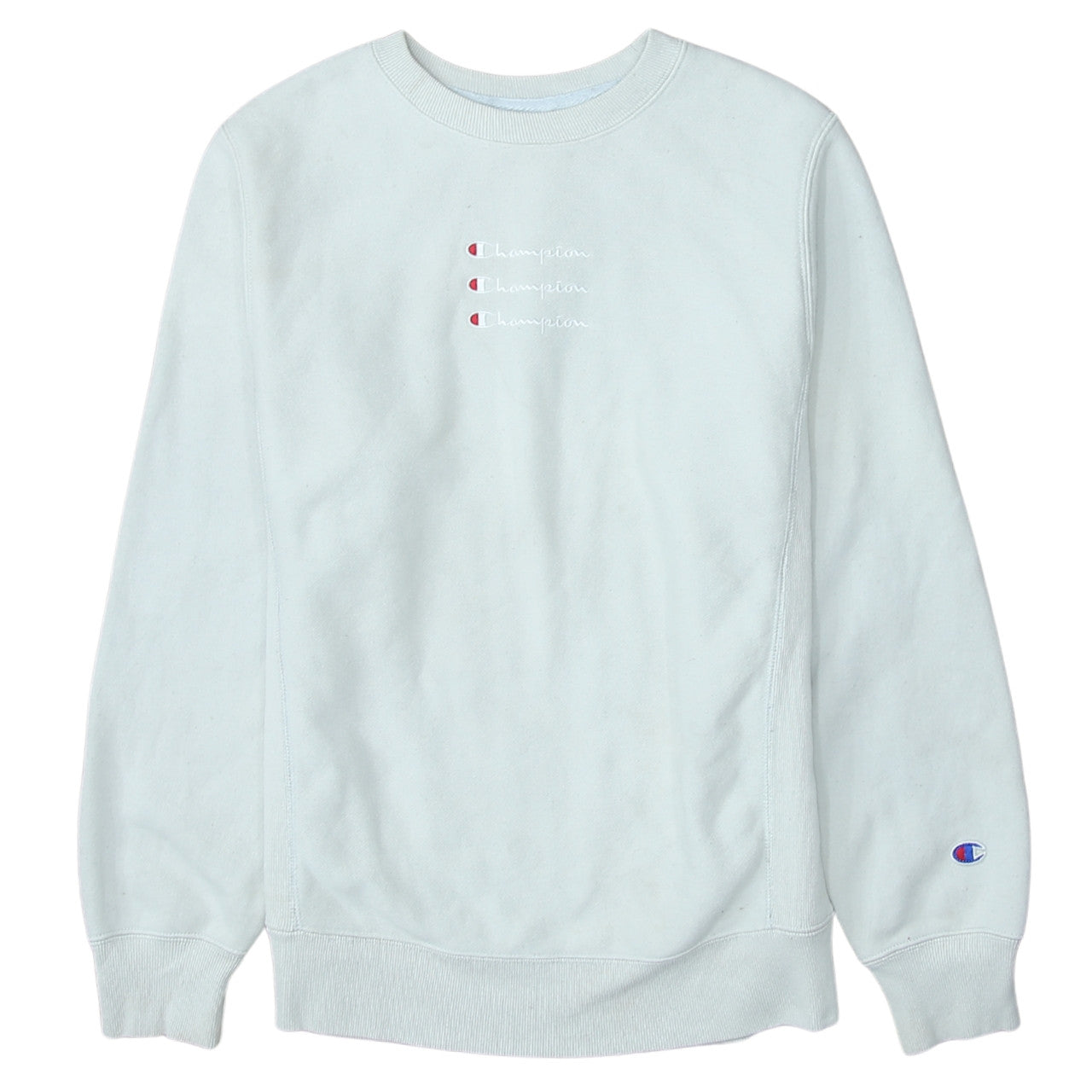 Champion Men's White Small Pullover Sweatshirt Embroidered Logo