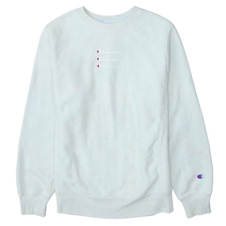 Champion Men's White Small Pullover Sweatshirt Embroidered Logo