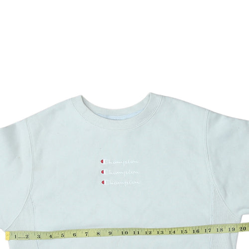 Champion Men's White Small Pullover Sweatshirt Embroidered Logo