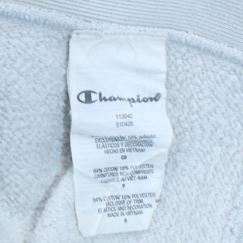 Champion Men's White Small Pullover Sweatshirt Embroidered Logo