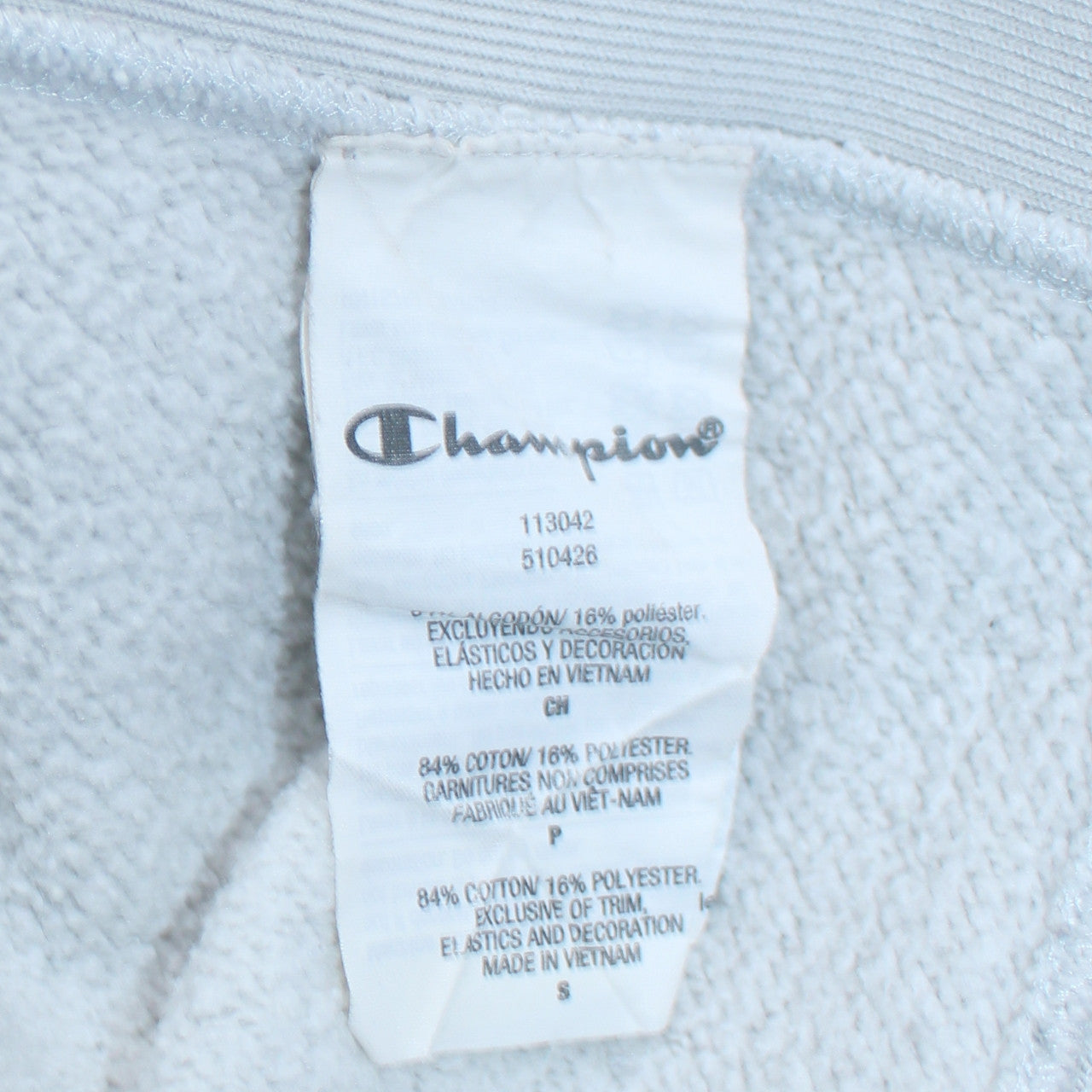 Champion Men's White Small Pullover Sweatshirt Embroidered Logo