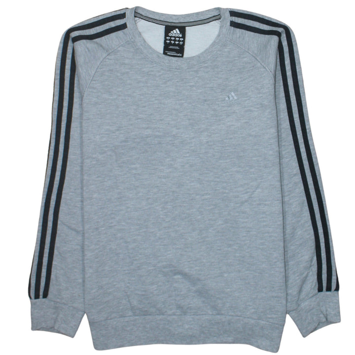 Adidas Men's Grey Crew Neck Pullover Sweatshirt S Regular Fit