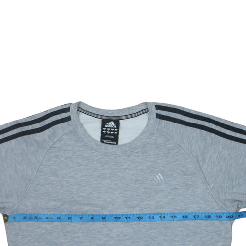 Adidas Men's Grey Crew Neck Pullover Sweatshirt S Regular Fit
