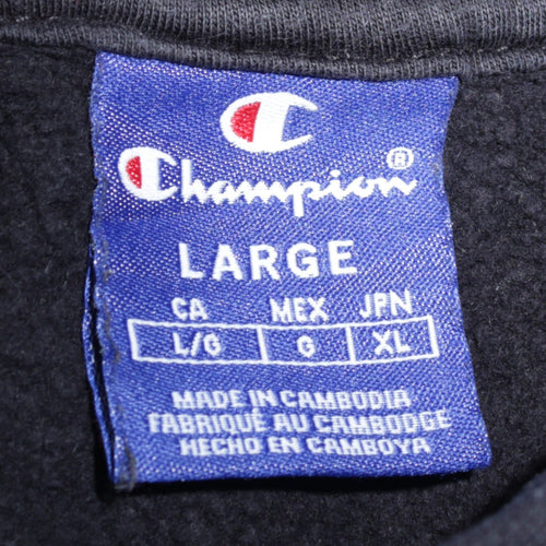 Champion Boys Black Large Pullover Hoodie Cotton Embroidered Logo