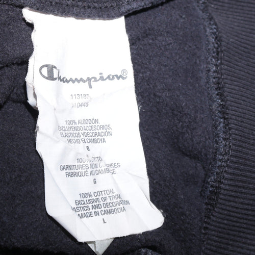 Champion Boys Black Large Pullover Hoodie Cotton Embroidered Logo