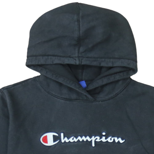 Champion Boys Black Large Pullover Hoodie Cotton Embroidered Logo