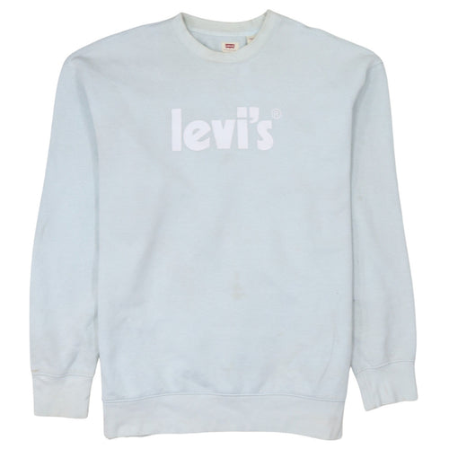 Levi's Men's White Relaxed Fit Crew Neck Sweatshirt L