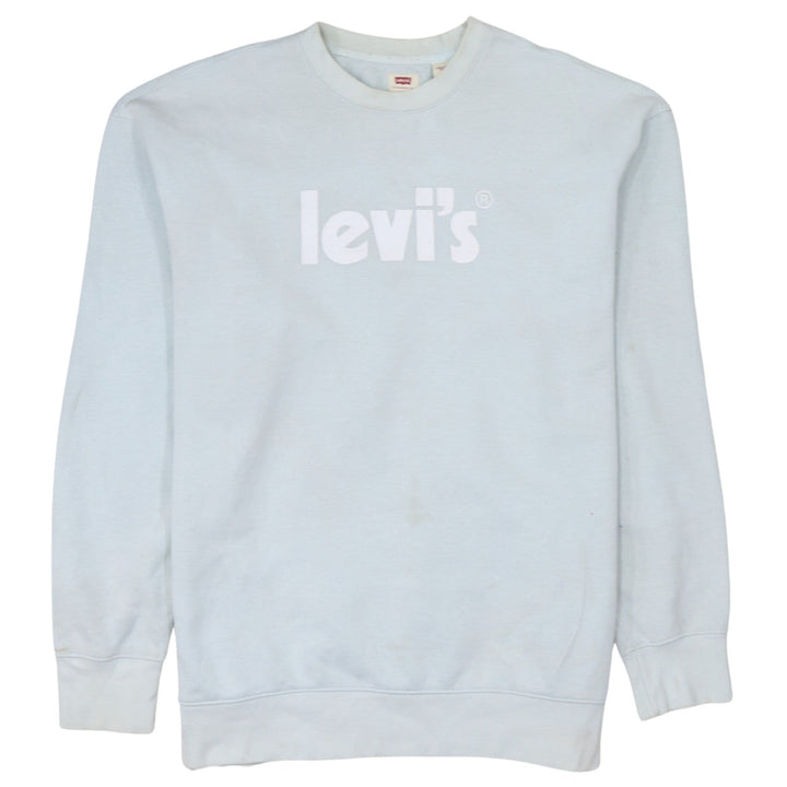 Levi's Men's White Relaxed Fit Crew Neck Sweatshirt L