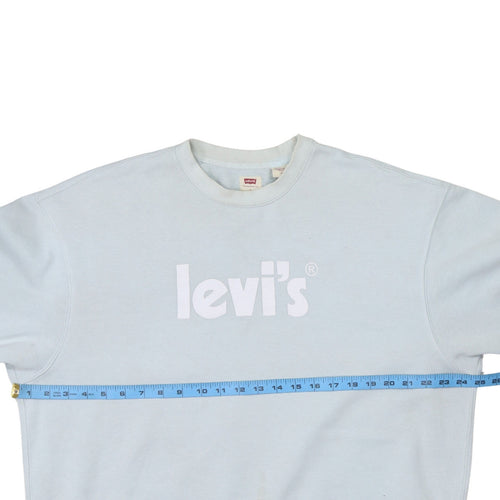 Levi's Men's White Relaxed Fit Crew Neck Sweatshirt L