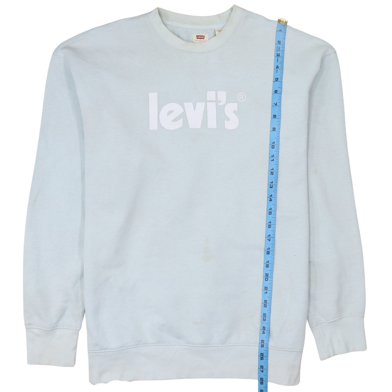 Levi's Men's White Relaxed Fit Crew Neck Sweatshirt L
