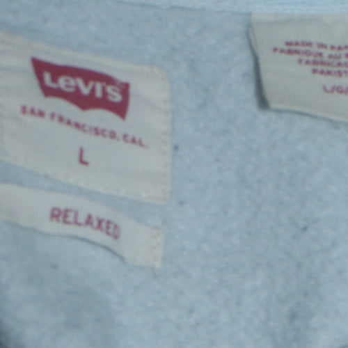 Levi's Men's White Relaxed Fit Crew Neck Sweatshirt L