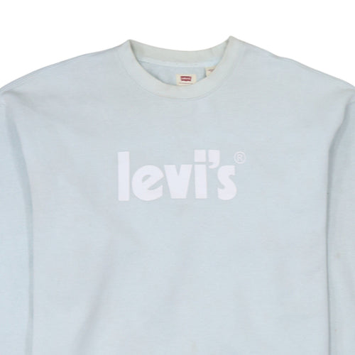 Levi's Men's White Relaxed Fit Crew Neck Sweatshirt L