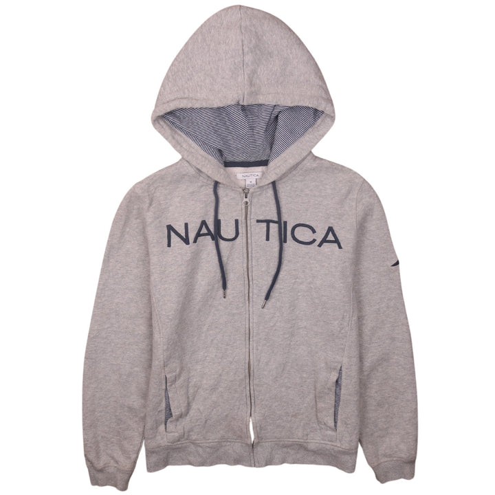 Nautica Womens Grey Full Zip Hoodie Medium Cotton Blend Casual