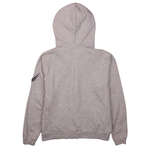 Nautica Womens Grey Full Zip Hoodie Medium Cotton Blend Casual