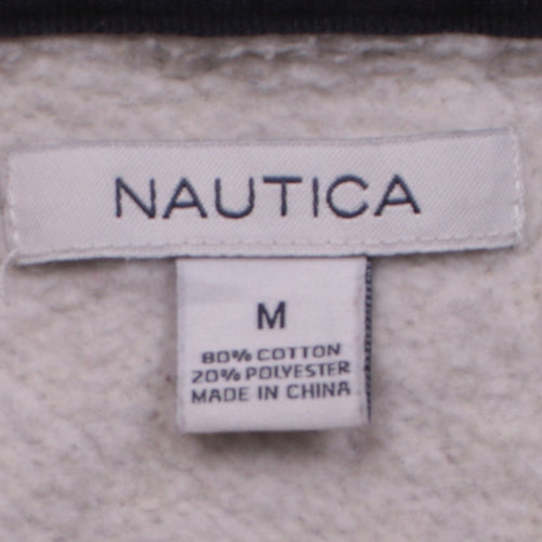 Nautica Womens Grey Full Zip Hoodie Medium Cotton Blend Casual