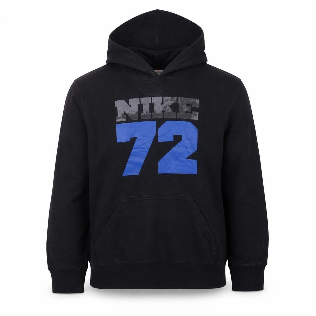 Front view of Nike Men's Black Pullover Hoodie L Graphic Sports Sweatshirt