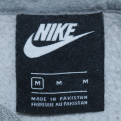 Nike Men's Grey Pullover Hoodie M Regular Fit Fleece Sportswear